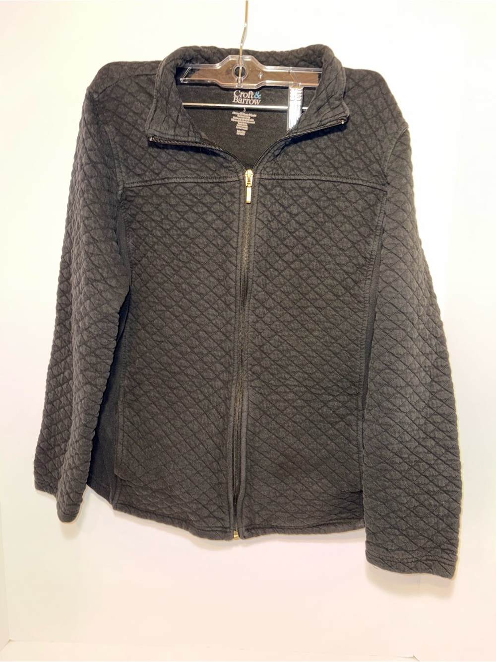 croft & barrow Quilted Full-Zip Jacket - Charcoal